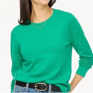 J. Crew Women's Cotton Teddie Pullover Sweater Long Sleeve Green Size Small NWOT